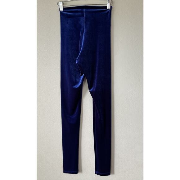 Commando Control Women's Size Small Blue Velvet Skinny Leggings Sexy Luxe Regal - Picture 2 of 5